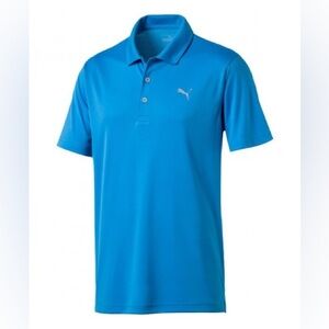PUMA Performance Polo Shirt Men XL Sport Cool Cell Short Sleeve Blue Danube Golf